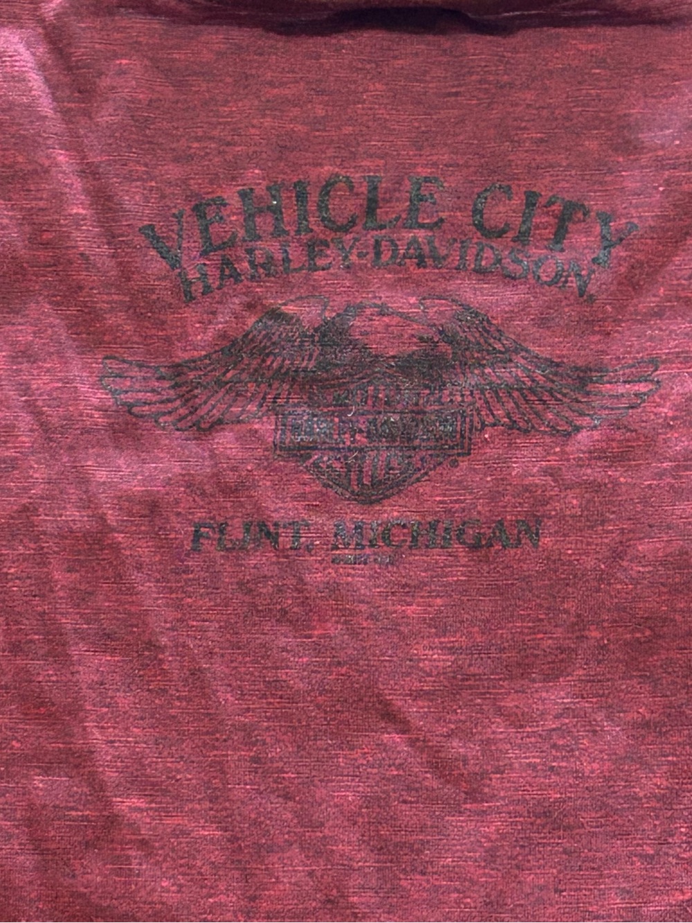 Harley-Davidson Women's Burgundy Lattice-Shoulder Logo Tee - Picture 6 of 12